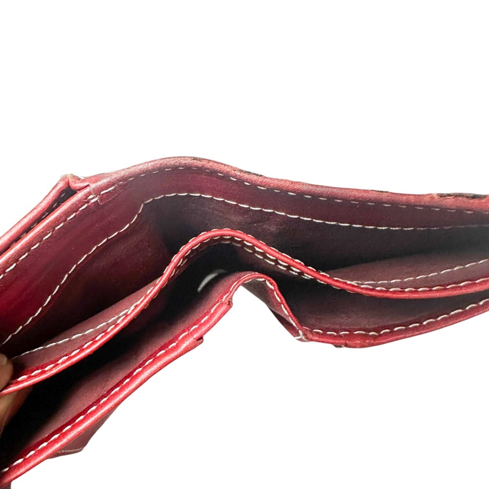 Burberry London Nova Check Red Leather Snap Wallet - Picture 6 of 8